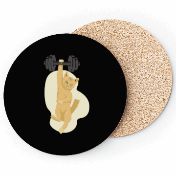 Discover Gym Lifting Cat Coasters