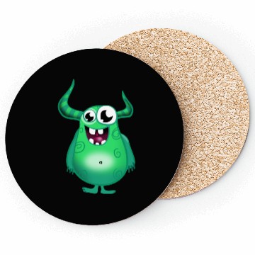 Discover Funny green Monster for Kids Coasters