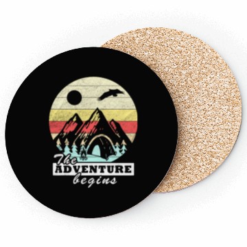 Discover adventure camping tents retro vintage gift Coasters