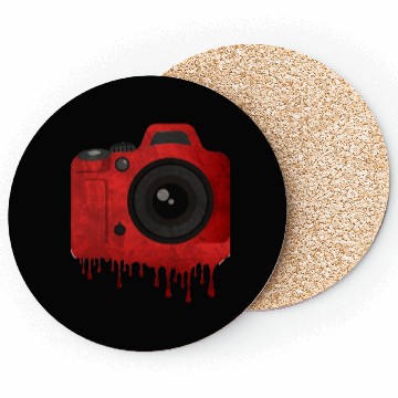 Discover Red splatter camera Coasters