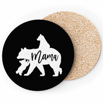 Discover Mama Bear 2 Baby Bear Cubs Playing Riding on Back Coasters