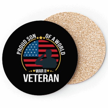 Discover Proud Son of a War II Veteran for Military Family Coasters