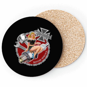 Discover Old school repair service pinup Coasters