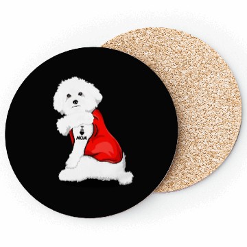 Discover Bichon frise I Love Mom Tattoo Coasters