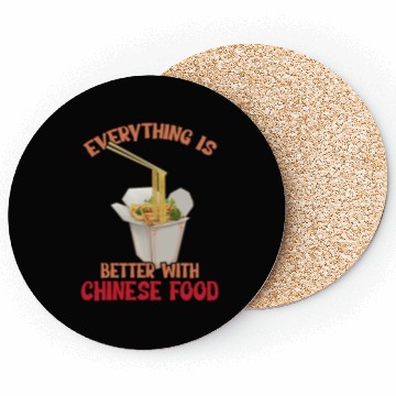 Discover Chinese Food Expert Asian eating Noodles Foodie Coasters