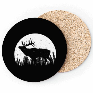 Discover Elk Antlers Forest Moon Coasters