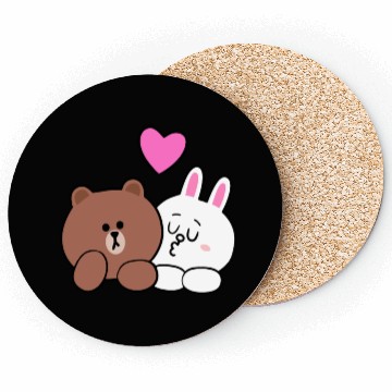 Discover Cute Brown Bear Cony Bunny Rabbit Lean On Me I Lov Coasters