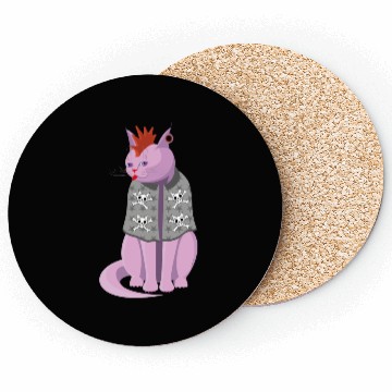 Discover Punk Rock Cat Coasters