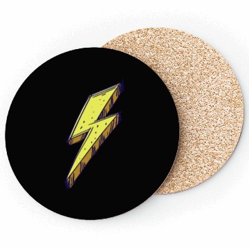 Discover Lightning Bolt Color Illustration Coasters