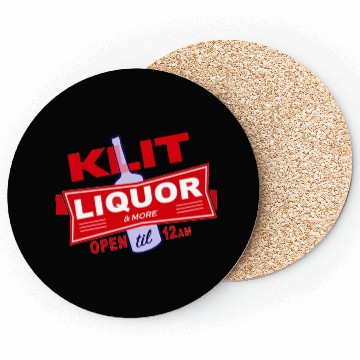 Discover KLIT Liquor parody logo Coasters