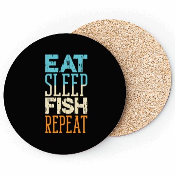 Discover Eat Sleep Fish Repeat Boat Angler Wave Sea Anchor Coasters