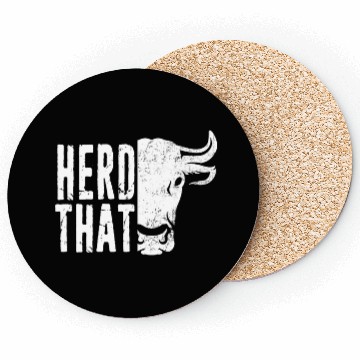 Discover Herd That Farming Dairy Farmer Cattle Rancher Gift Coasters