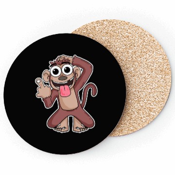 Discover Funny Monkey Showing Middle Finger Coasters