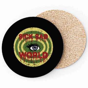Discover Daria Sick Sad World Drippy Text Eye Logo Coasters