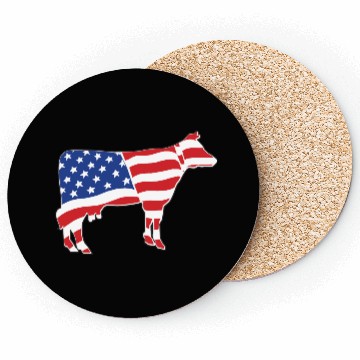 Discover Patriotic American Flag Cow Design Coasters