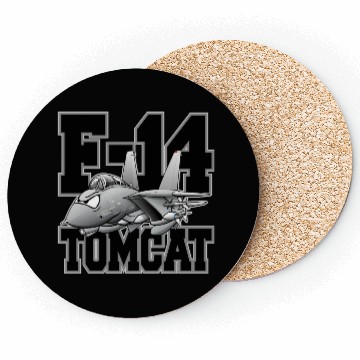 Discover F-14 Tomcat Military Fighter Jet Aircraft Cartoon Coasters