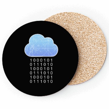 Discover Data Analytics Cloud Data Rain Binary Geek Gift Coasters