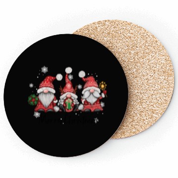 Discover Three Christmas Gnomes Coasters