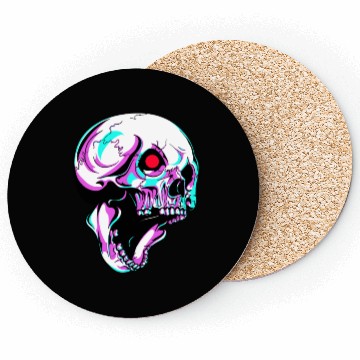 Discover Skull Robot With Red Blinking Eye Cyborg Coasters