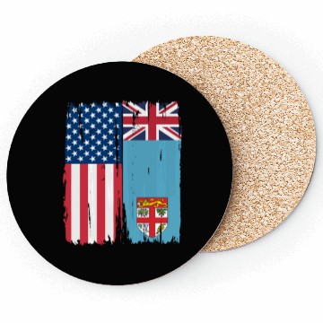 Discover Usa Fiji Flag Gift Coasters