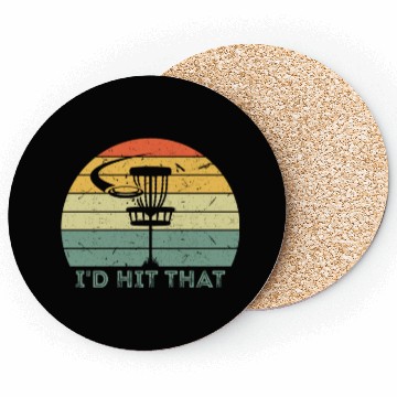 Discover Vintage I'd Hit That Discgolf Golfing Disc Gift Coasters
