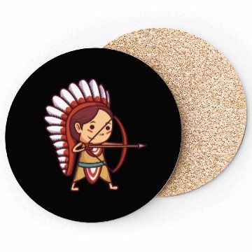 Discover Native American Archer. Coasters