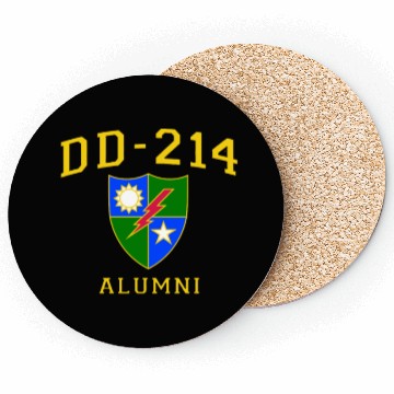 Discover US Army Ranger Veteran DD214 Alumni Logo Insignia Coasters