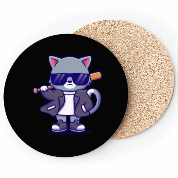 Discover Cat Sun Glasses Bat Coasters