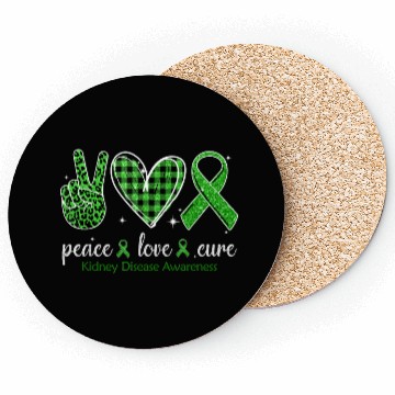 Discover Hand Sign Peace Love Cure Kidney Disease Coasters