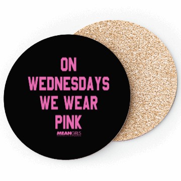 Discover Mean Girls Pink On Wednesday Square Text Coasters