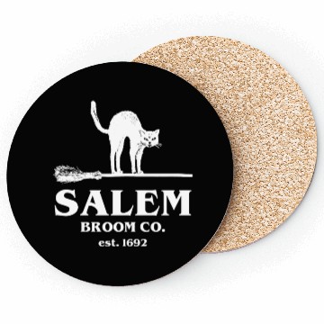 Discover Salem Broom Co Company Halloween Black Cat Witch A Coasters
