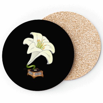 Discover nostalgic lilies flowers blossoms gramophone Coasters