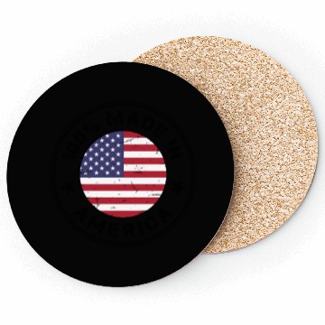 Discover USA Made in America flag stamp Coasters