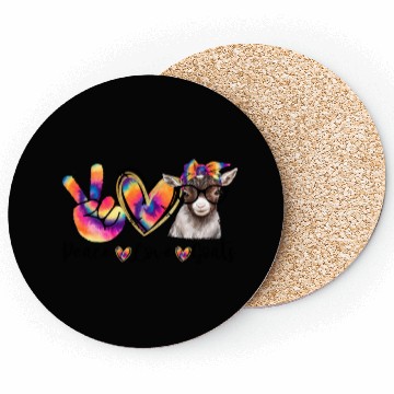 Discover Peace Love Goats Coasters