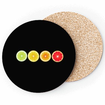 Discover Lime Lemon Orange Vitamin Citrus Wheels of a Coasters