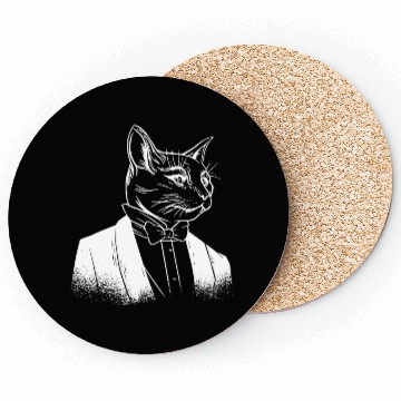 Discover Cool Cat in Suit Coasters
