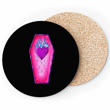 Discover Pastel Goth Love Coffin Heart Coasters