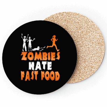 Discover Zombies Hate Fast Food Funny Halloween Running Coasters