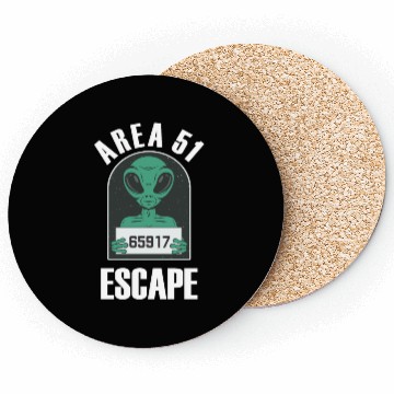 Discover Area 51 Alien Mug Shot Escape Science Fiction Coasters