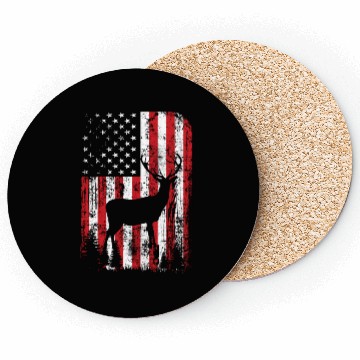 Discover Deer Hunting Camouflage Flag Coasters