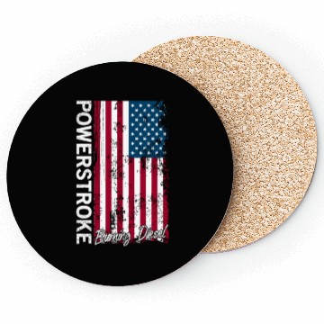 Discover Powerstroke Burning Diesel American Flag Usa Coasters