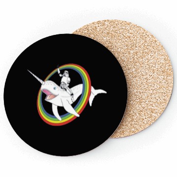 Discover Spaceman riding narwhal through rainbow Coasters