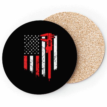 Discover Funny USA Flag CNC Mechanic Tools Machinist Gift Coasters