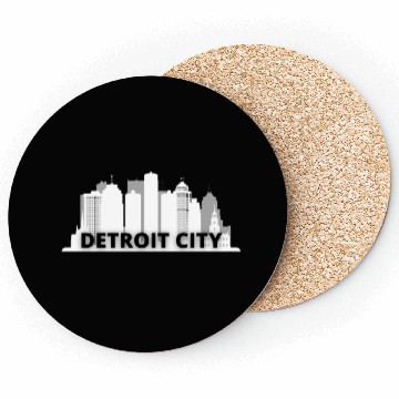 Discover Detroit City Skyscraper Skyline Coasters
