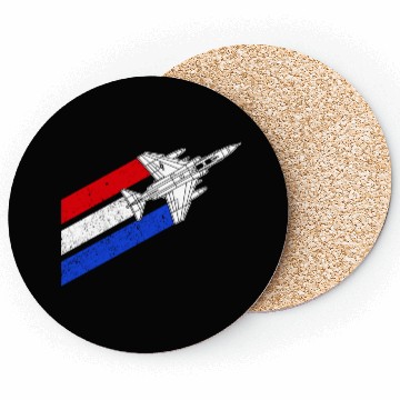 Discover F-4 Phantom Vintage USA Contrails Red White Blue Coasters