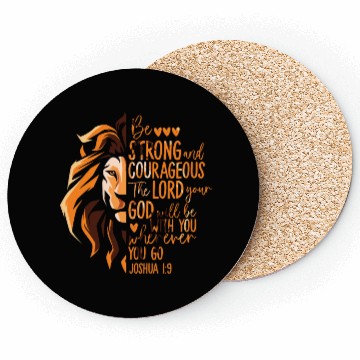 Discover Christian Bible Verse Joshua 1:9 Lion Coasters