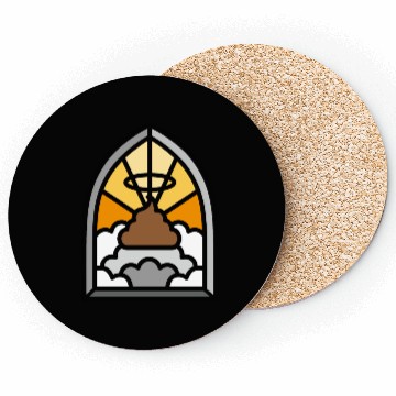 Discover Holy Shit stained glass Church poop Holy crap poo Coasters