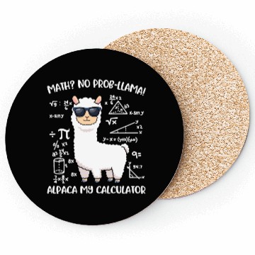 Discover Math Llama Funny Teacher Gift Coasters