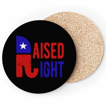 Discover Raised Right Proud Republican Elephant Logo Usa Coasters