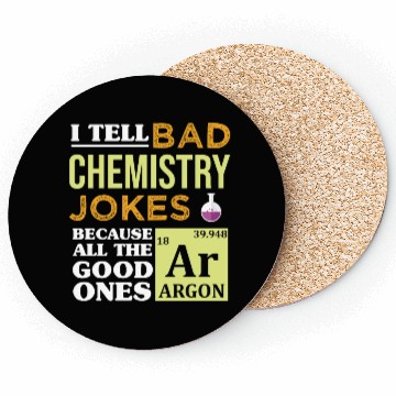 Discover Funny Science Argon Periodic Table Chemistry Jokes Coasters